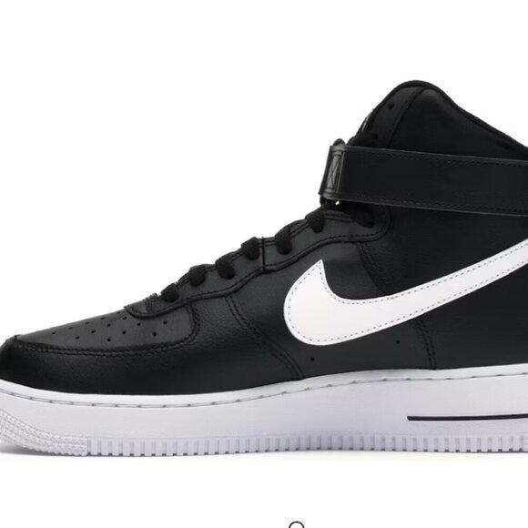 Womens Nike Black Air Force 1 Sz 8 black white casual street athleisure sneaker - Picture 3 of 7